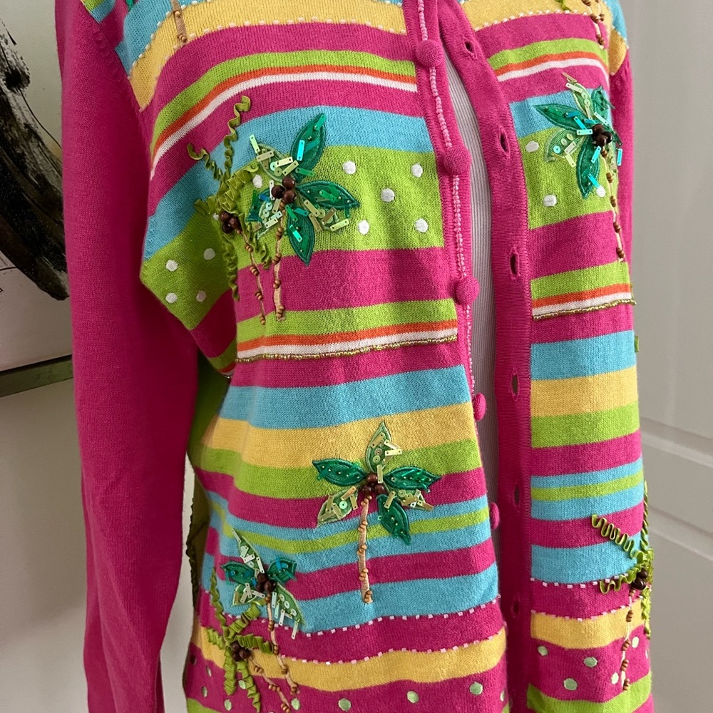 Jack B. Quick Striped Embellished Button Front Ca… - image 7